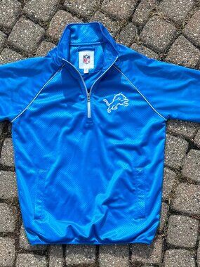 Detroit Lions NFL Football Quarter Zip Pullover Men Size M